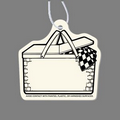 Paper Air Freshener Tag W/ Tab - Food Basket & Checkered Cloth